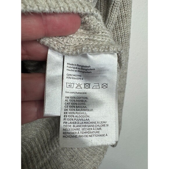 H&M Kids 5T Half Zip Cable Knit Sweater Gray Mock Neck Long Sleeve Cotton - Picture 9 of 9